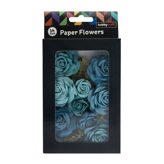 Handmade Aqua Whitny Flowers 14 Pack image number 4