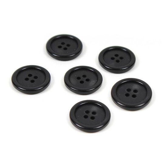 Hemline Black Basic Jacket Button 6 Pack image number 1