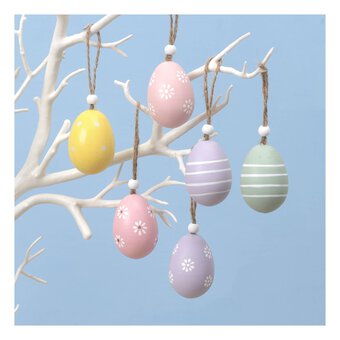 Hanging Wooden Eggs 6 Pack 