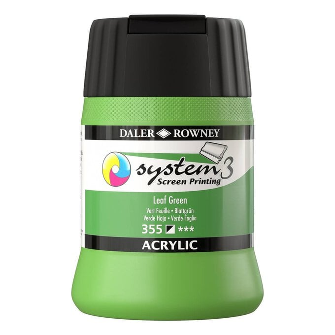 Daler-Rowney System3 Leaf Green Screen Printing Acrylic Ink 250ml image number 1