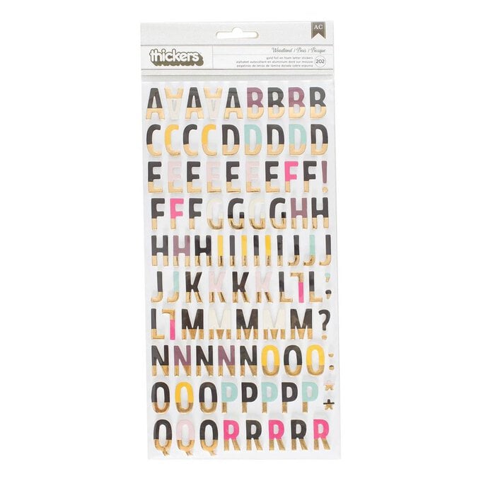 Woodland Gold Foil Foam Letter Thickers Stickers 202 Pieces image number 1