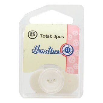 Hemline White Basic Knitwear Button 3 Pack