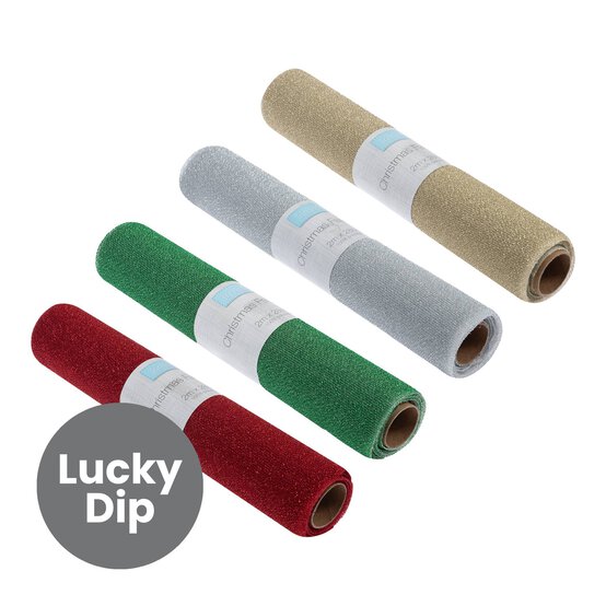 Assorted Metallic Sparkle Fabric Roll 28cm x 2m  image number 1