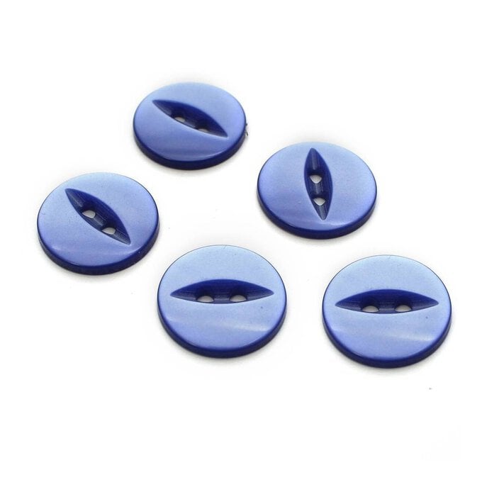 Hemline Royal Blue Basic Fish Eye Button 5 Pack image number 1
