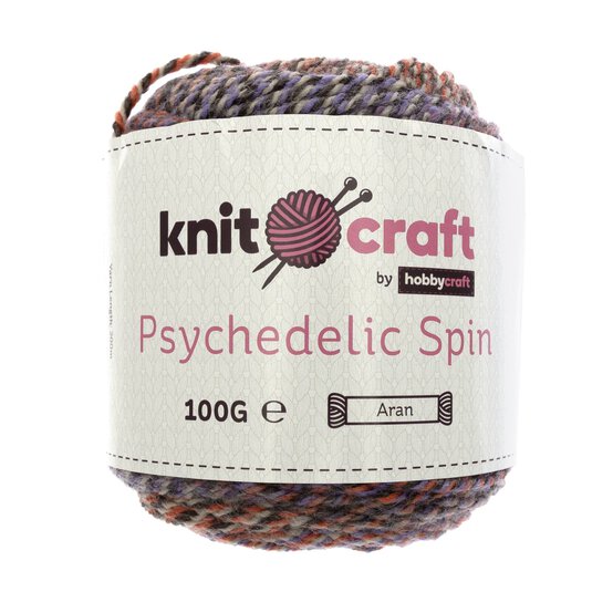 Knitcraft Purple and Grey Psychedelic Spin 100g  image number 1