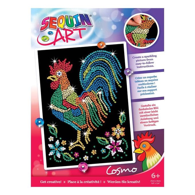 Cosmo the Cockerel Sequin Art Kit image number 1