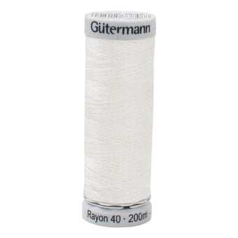 Gutermann White Sulky Rayon 40 Weight Thread 200m (1002)
