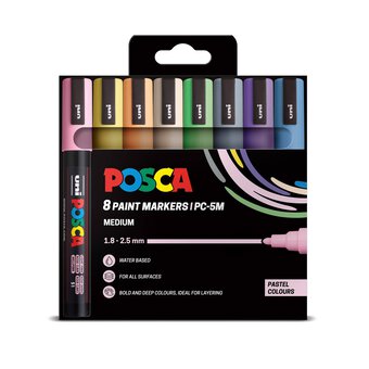 Uni-ball Posca Pastel PC-5M Marker Pens 8 Pack
