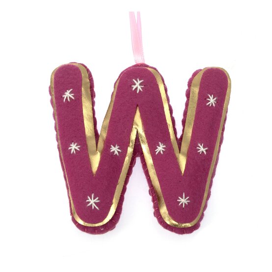 Hanging Felt Letter W Decoration image number 3