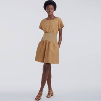 Simplicity Dress with Knit Midriff Sewing Pattern S9135 (14-22) image number 4