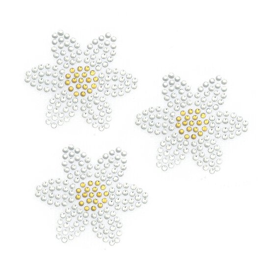 Flower Iron-On Gem Motifs 3 Pack  image number 1
