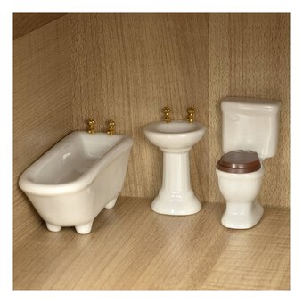 Doll&rsquo;s House Ceramic Bathroom Set  3 Pieces