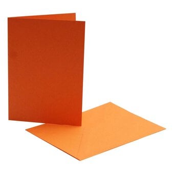 Orange Cards and Envelopes A6 6 Pack