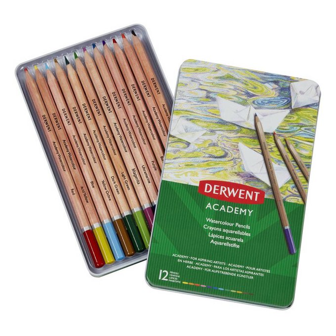 Derwent Academy Watercolour Pencils 12 Pack image number 1