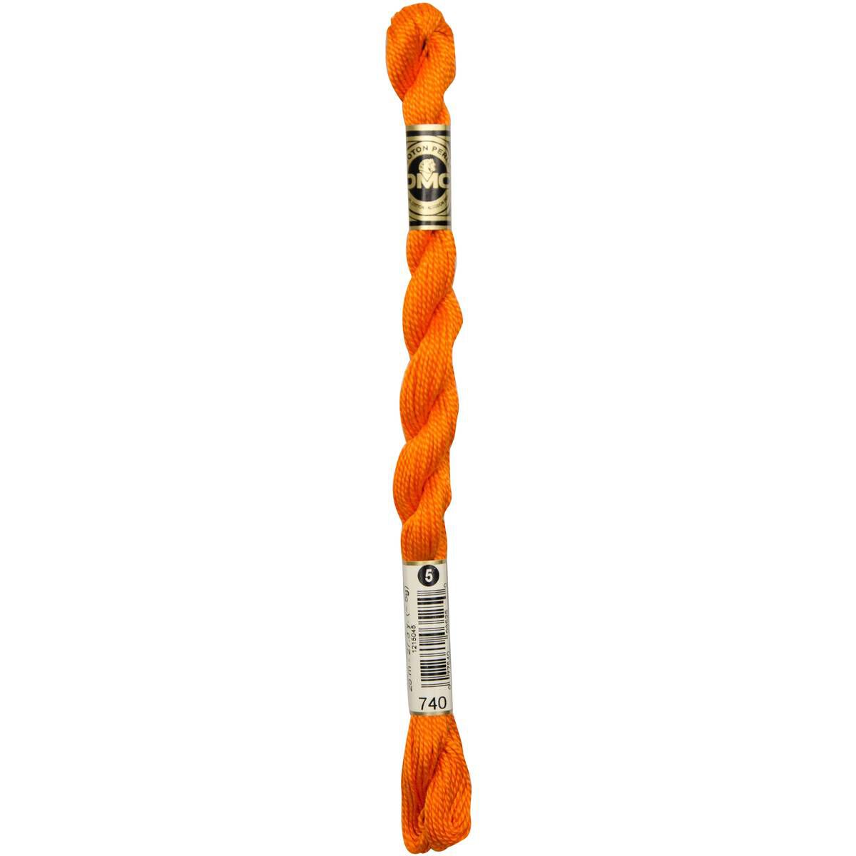 DMC Orange Pearl Cotton Thread Size 5 25m (740) | Hobbycraft