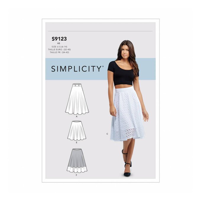 Simplicity Women’s Skirt Sewing Pattern S9123 (14-22) | Hobbycraft