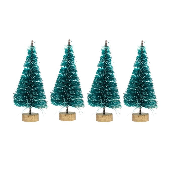 Frosted Bottle Brush Trees 5cm 4 Pack image number 1