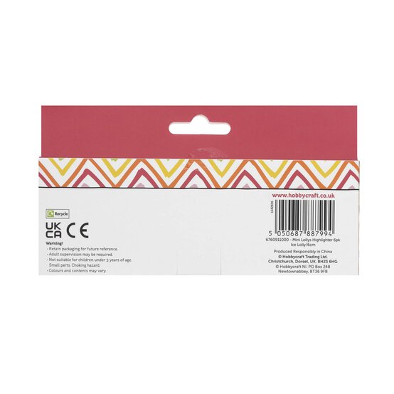 Mini Lolly Highlighters 6 Pack image number 3