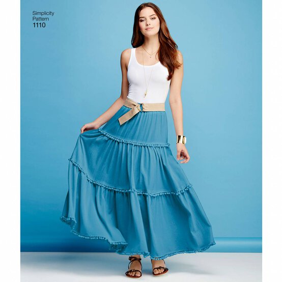 Simplicity Tiered Skirt Sewing Pattern 1110 (XXS-XXL) image number 4