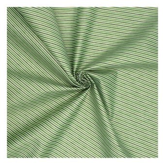 Robert Kaufman Green Metal Stripe Cotton Fabric by the Metre