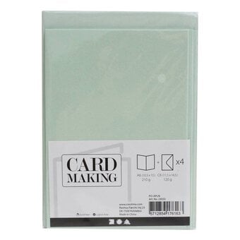 Pearlescent Green Cards and Envelopes A6 4 Pack