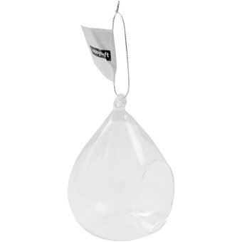 Oval Fillable Glass Bauble 10cm image number 3