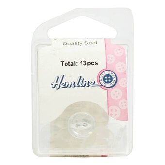 Hemline Clear Basic Fish Eye Button 13 Pack image number 2