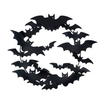 Black Metal Bat Wreath 51cm
