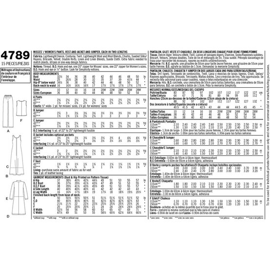 Simplicity Women's Separates 10 to 18 Sewing Pattern 4789 image number 3