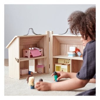 Wooden Dollhouse 32.5 x 27cm image number 2