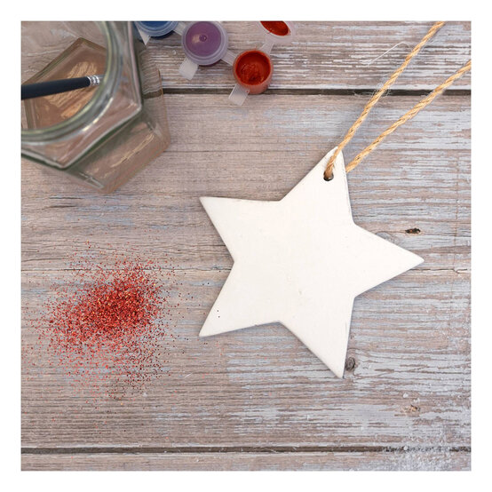 Hanging Ceramic Star Decoration 12cm  image number 2