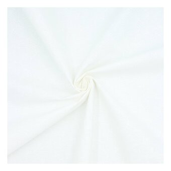White Leaf Cotton Fabric by the Metre