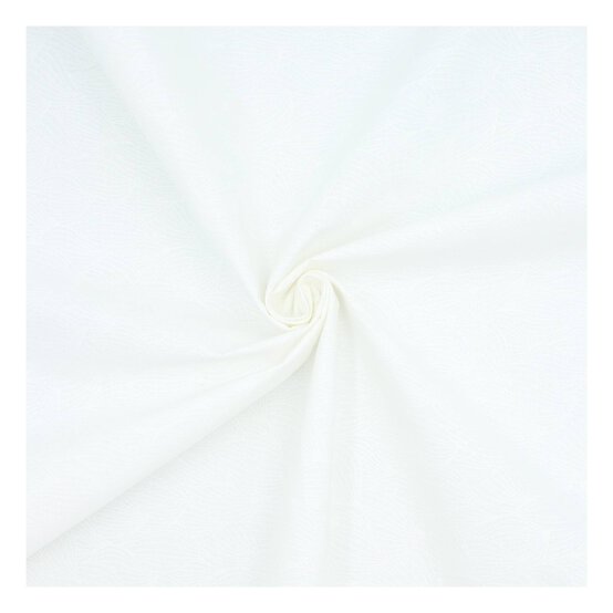 White Leaf Cotton Fabric by the Metre image number 1