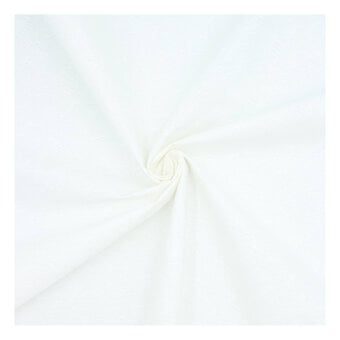 White Leaf Cotton Fabric by the Metre