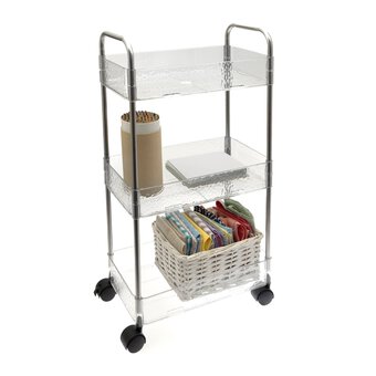Clear Plastic Three Tier Storage Trolley