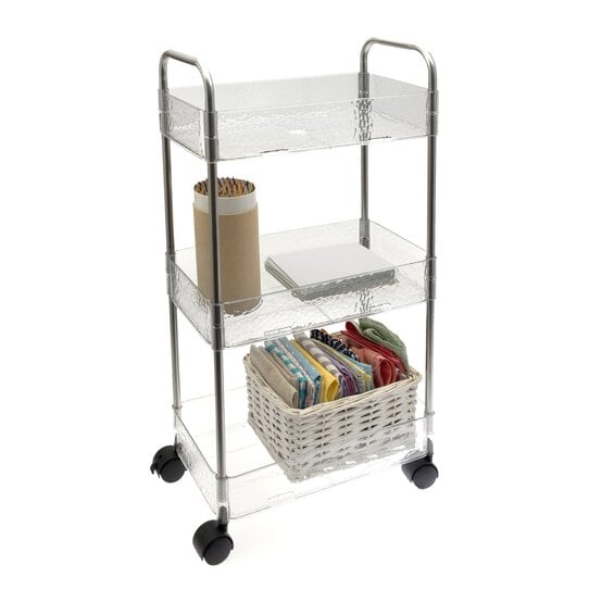 Clear Plastic Three Tier Storage Trolley image number 2