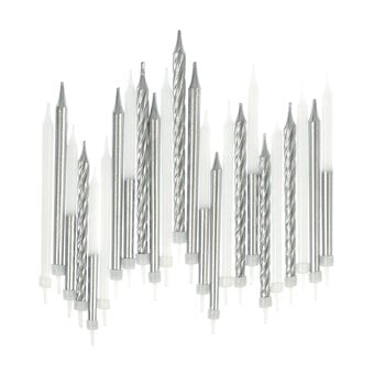 Whisk Silver Metallic Candles 24 Pack image number 2