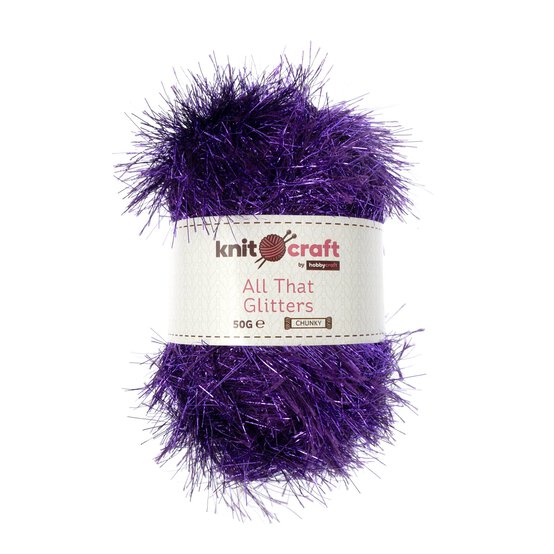 Knitcraft Purple All That Glitters Yarn 50g image number 1