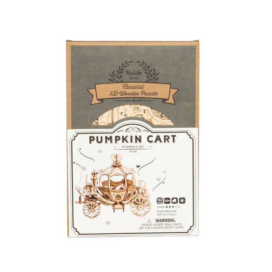 Rolife Pumpkin Carriage 3D Wooden Puzzle Kit image number 1