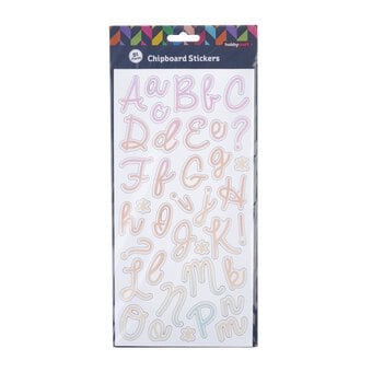 Rainbow Alphabet Chipboard Stickers 81 Pieces image number 3