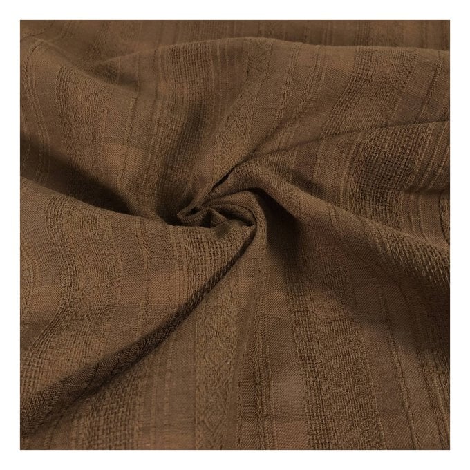 Brown Linen Weave Fabric by the Metre image number 1