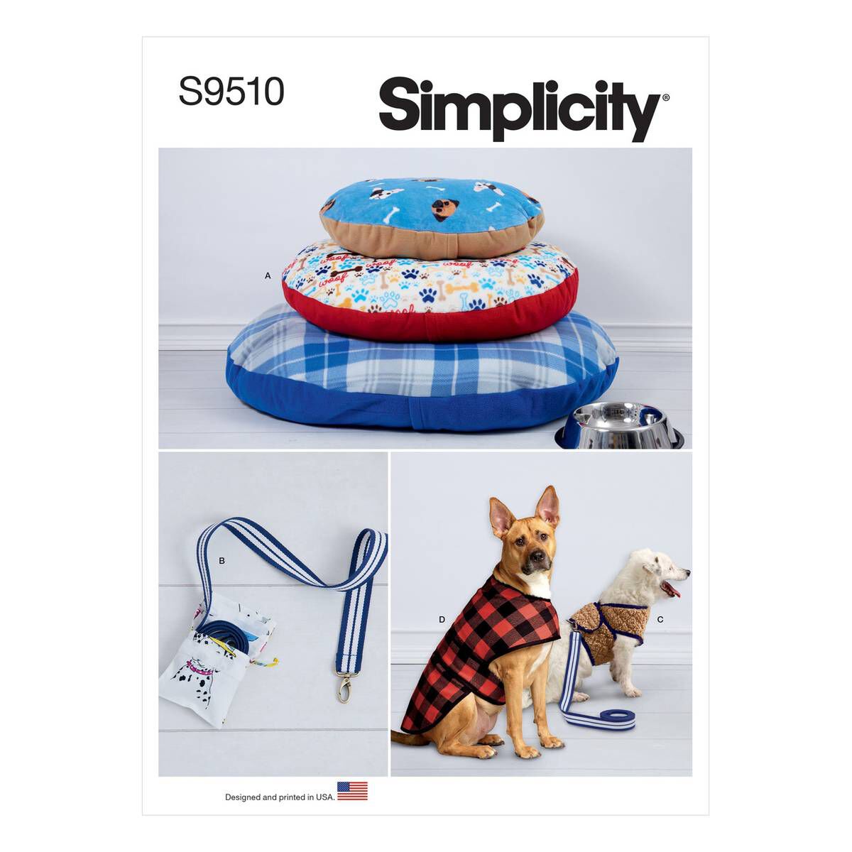 Simplicity Dog Bed and Accessories Sewing Pattern S9510 Hobbycraft