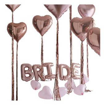 Ginger Ray Rose Gold Bride and Heart Balloons Kit