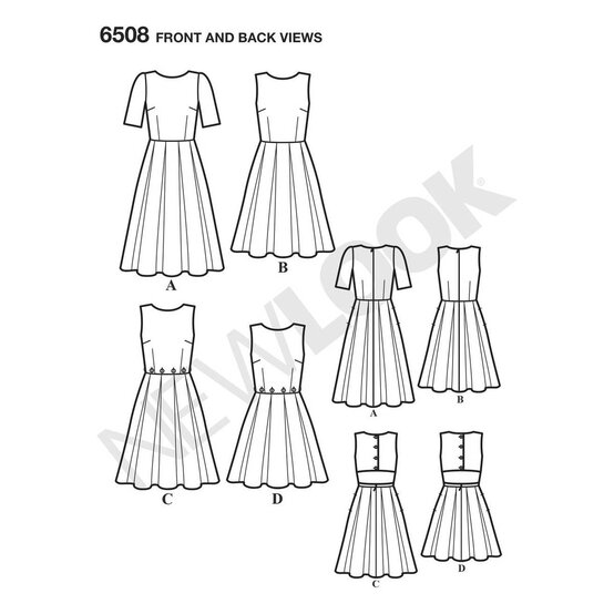 New Look Women's Dress Sewing Pattern 6508 image number 2
