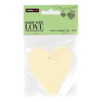 Ivory Heart Tags 7cm 30 Pack