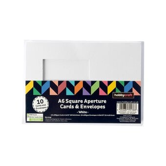White Square Aperture Cards and Envelopes A6 10 Pack image number 4