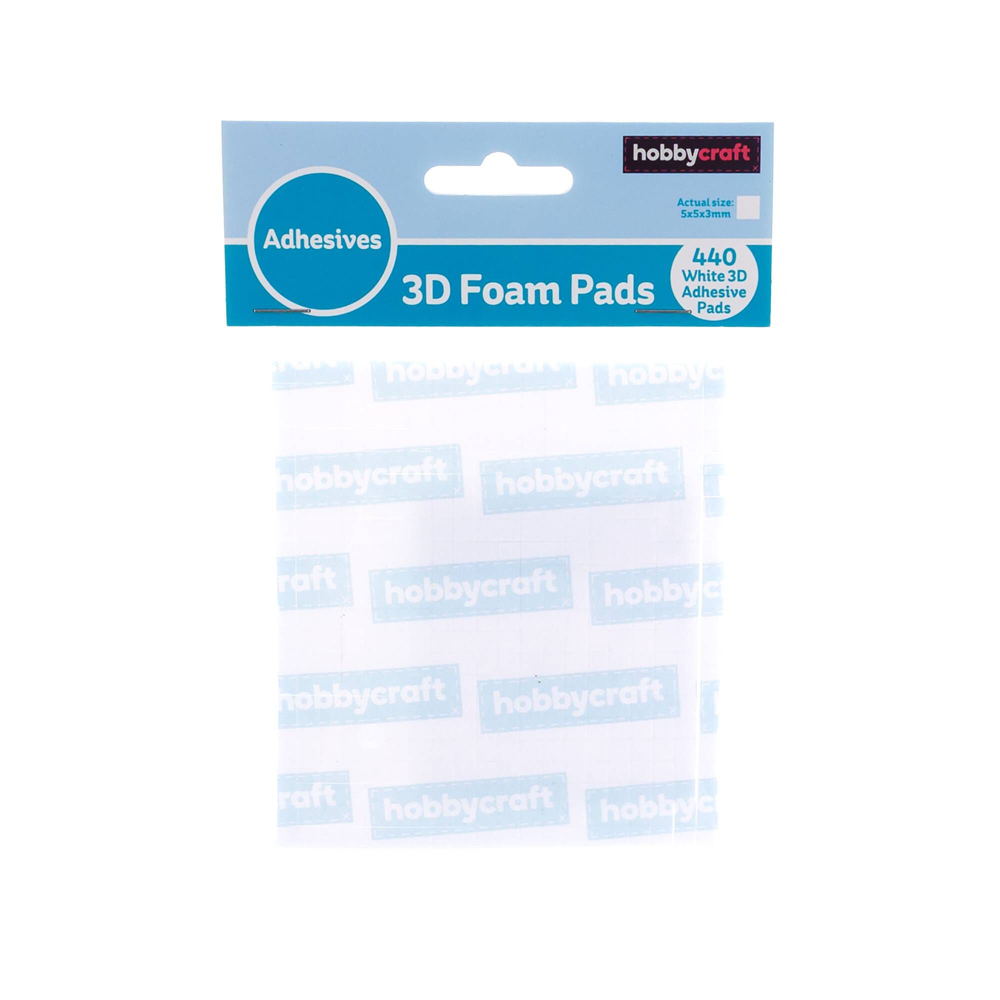 Adhesive Foam Pads 5mm x 5mm x 3mm 440 Pack Hobbycraft