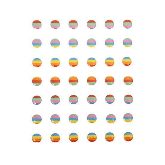 Adhesive Rainbow Stripe Gems 42 Pack image number 1