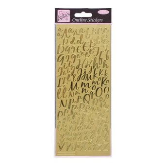 Anita's Gold Modern Alphabet Outline Stickers
