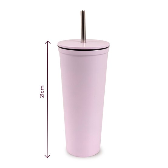 Rose Metal Cup with Straw image number 5